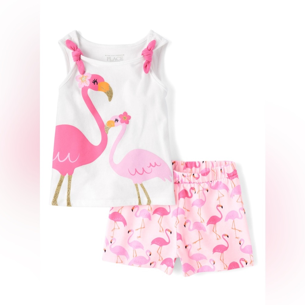 Toddlers Two Piece Flamingo Play Set - Size 4T